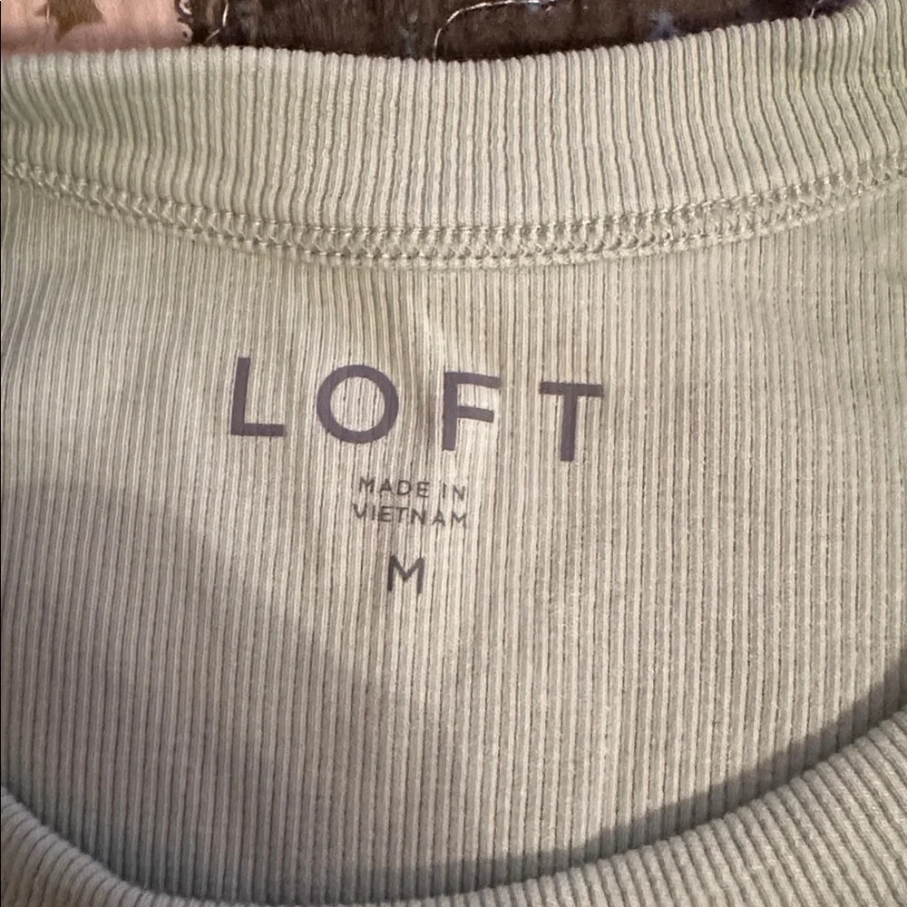 LOFT Light Green Ribbed Racerback Tank - Picture 2 of 3